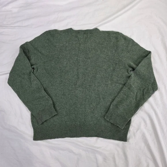 Polo by Ralph Lauren 100% Lambs Wool V-Neck Pullover Knit Sweater in Green. XL - Picture 7 of 7